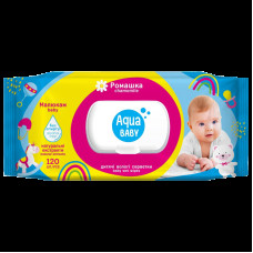 Aqua Baby Серветкі вологі Baby chamomile з клапаном 120шт. (9уп/ящ) 42225010(42225010)