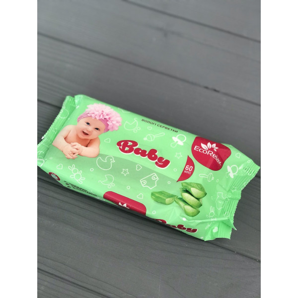 Серветки вологі 60шт. EcoRelax