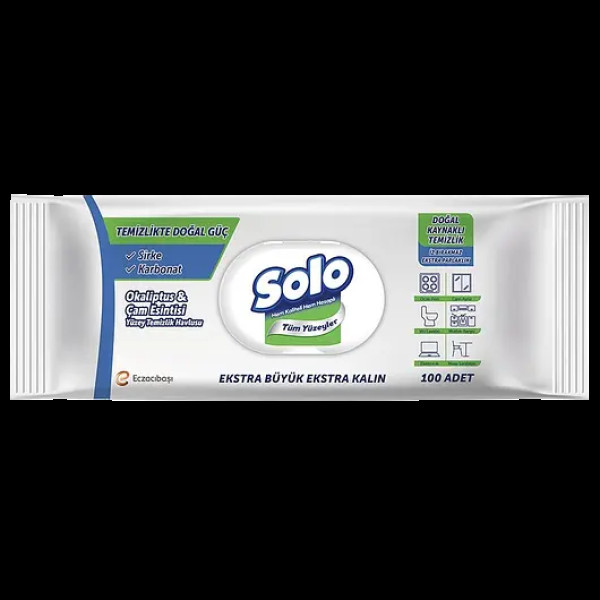 Вологі серветки для прибирання Solo Natural Power Евкаліпт та Сосна (100шт/уп|12уп/ящ) 32763462(32763462)