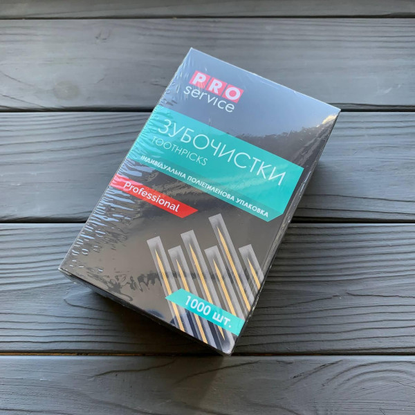 PRO Зубочистки березовые в ПП оболочке 1000 шт (50шт/ящ) ТК0

