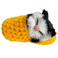 Дитячий антистрес "Котик спить у в'язаній тапочці" MM418(Yellow) (MM418(Yellow))