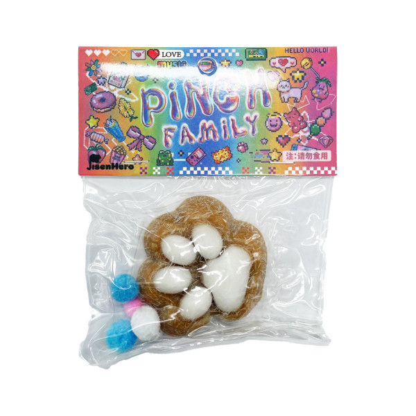 Антистресс Сквиш "Мягкие кошачьи лапки" KG-810(Brown-White) 7 см