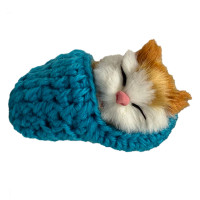 Дитячий антистрес "Котик спить у в'язаній тапочці" MM418(Blue)    (MM418(Blue))