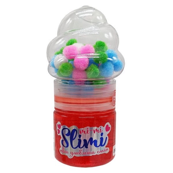 Іграшка-антистрес Слайм Mi-mi Slimi 71827ST(Red) з помпонами (71827ST(Red))