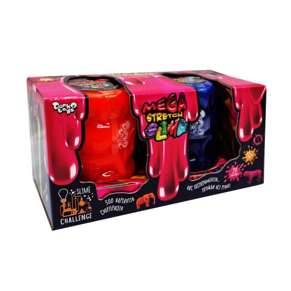 В'язка маса "Mega Stretch Slime" SLM-11-02U 2 банки Вид 2 (SLM-11-02U(Orange-Blue))