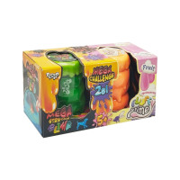 В'язка маса 2 в 1 "Mega Stretch Slime" та "Fluffy Slime" FLS-03-01U Зелений-помаранчевий (FLS-03-01U(Green-Orange))