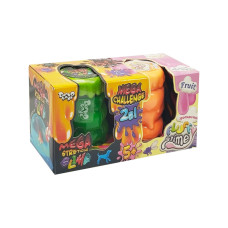 В'язка маса 2 в 1 "Mega Stretch Slime" та "Fluffy Slime" FLS-03-01U Зелений-помаранчевий (FLS-03-01U(Green-Orange))