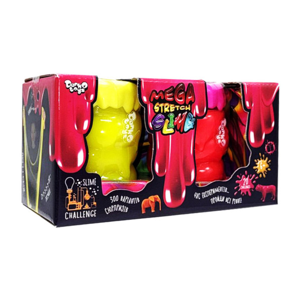 Вязкая масса "Mega Stretch Slime" SLM-11-01U(Yellow-Pink), 2 банки(SLM-11-01U(Yellow-Pink))