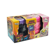 В'язка маса 2 в 1 "Mega Stretch Slime" та "Fluffy Slime" FLS-03-01U Блакитний-рожевий (FLS-03-01U(Blue-Pink))