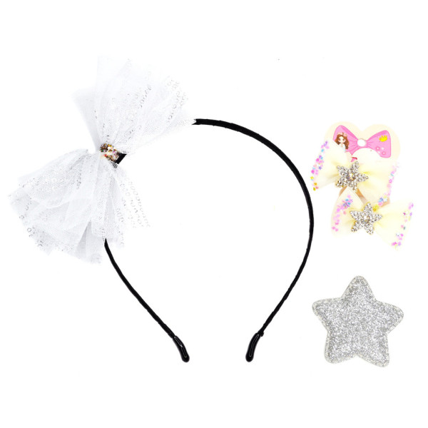 Дитячий набір "Принцеса" 0105-036-4 обруч, резинка, затискач (0105-036-4)