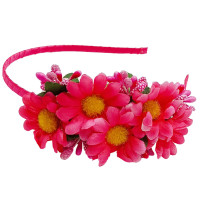 Обруч для волосся "Букет ромашок" 0206-327-1 рожевий (0206-327-1)