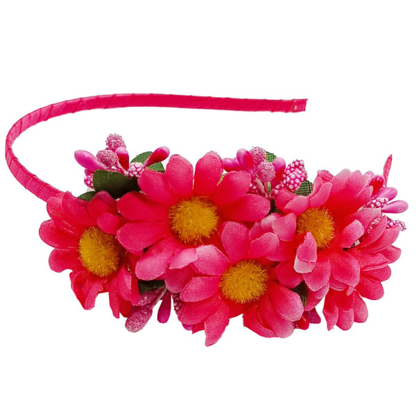 Обруч для волосся "Букет ромашок" 0206-327-1 рожевий (0206-327-1)
