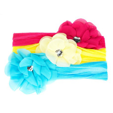 Дитячі пов'язки на голову з квіткою 0107-035-2, 3 штуки (0107-035-2)