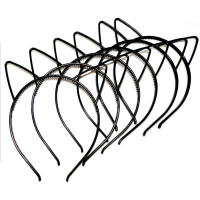 Набір дитячих обручів для волосся Вушка чорна 0106-204-2, 12 шт (0106-204-2)