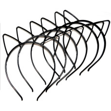Набір дитячих обручів для волосся Вушка чорна 0106-204-2, 12 шт (0106-204-2)