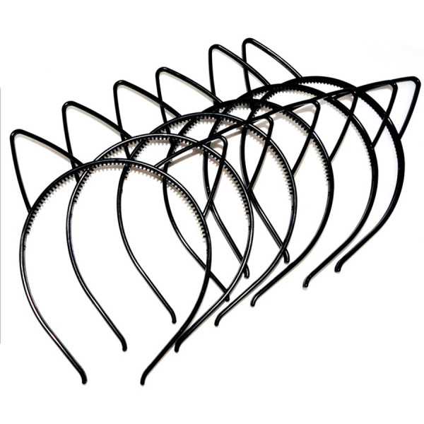 Набір дитячих обручів для волосся Вушка чорна 0106-204-2, 12 шт (0106-204-2)