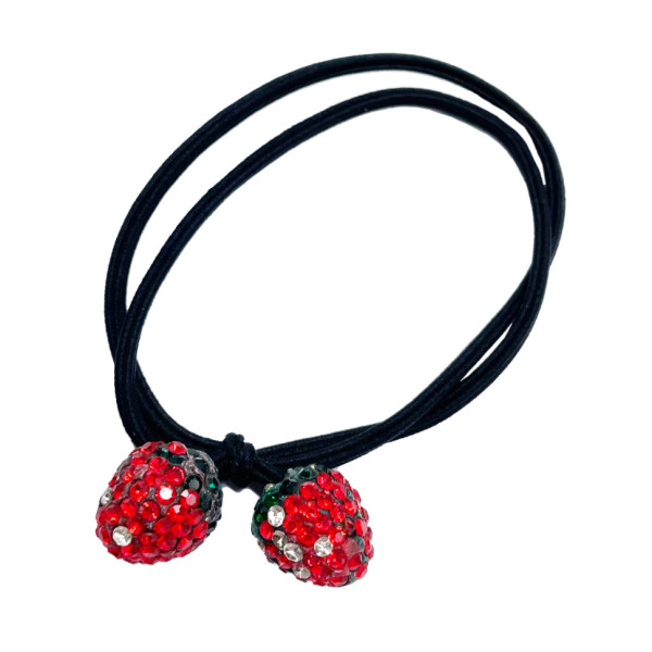 Дитяча резинка для волосся "Полуниця в камінцях" 0302-1089 набір 10 шт (0302-1089)