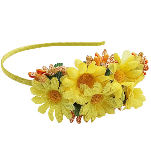 Обруч для волосся "Букет ромашок" 0206-327-2 жовтий (0206-327-2)