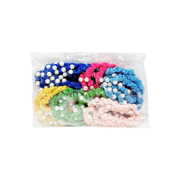 Набір резинок для волосся 0303-1078 різнокольорові, 18 штук, з намистиною (0303-1078)