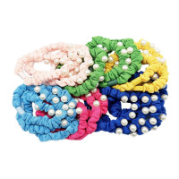 Набір резинок для волосся 0303-1078 різнокольорові, 18 штук, з намистиною (0303-1078)