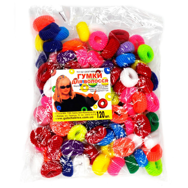 Набір резинок для волосся "Міні" 0307-1130 120 штук, різнокольорові (0307-1130)