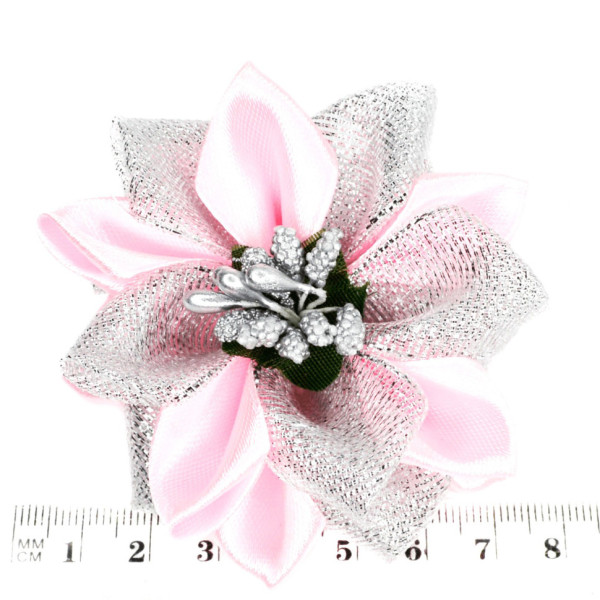 Набір резинок для волосся 0108-344, 6 штук, з бантом-квіткою (0108-344)