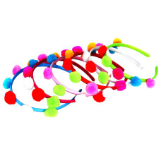 Набір дитячих обручів для волосся "Помпони" 0106-670, 12 шт (0106-670)