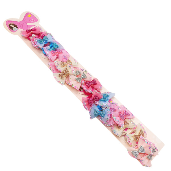Дитячі резинки для волосся «Бантик-2» 0108-321-2 фатиновий 10 пар (0108-321-2)