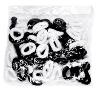 Дитяча резинка для волосся 0307-1128 мікрофібра, чорно-білий, набір 100 шт (0307-1128)