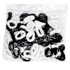Дитяча резинка для волосся 0307-1128 мікрофібра, чорно-білий, набір 100 шт (0307-1128)