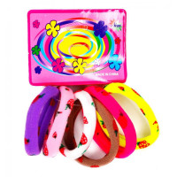 Дитяча резинка для волосся 0301-1127 мікрофібра з малюнком, набір 6 шт (0301-1127)