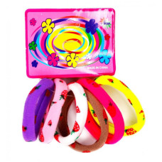 Дитяча резинка для волосся 0301-1127 мікрофібра з малюнком, набір 6 шт (0301-1127)