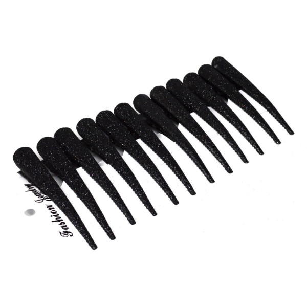 Затискач дитячий для волосся "чорна класика" 1100-230, 12 штук (1100-230)