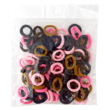 Резинки для волосся "Кольорові" 0307-1086-1 мікрофібра, 100 шт (0307-1086-1)