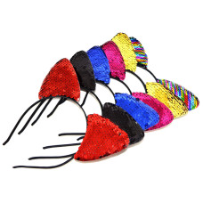 Ободок для волосся "Вушка в паєтках" 0106-017, 6 штук (0106-017)