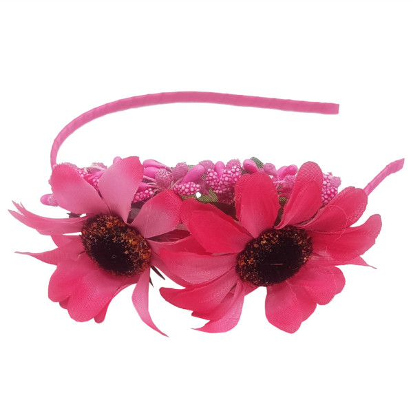 Ободок для волосся "Гербера" 0206-328-1 малинова  (0206-328-1)