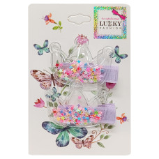 Затискач дитячий для волосся "Корона" T18456, 2 штуки (T18456(Blue))