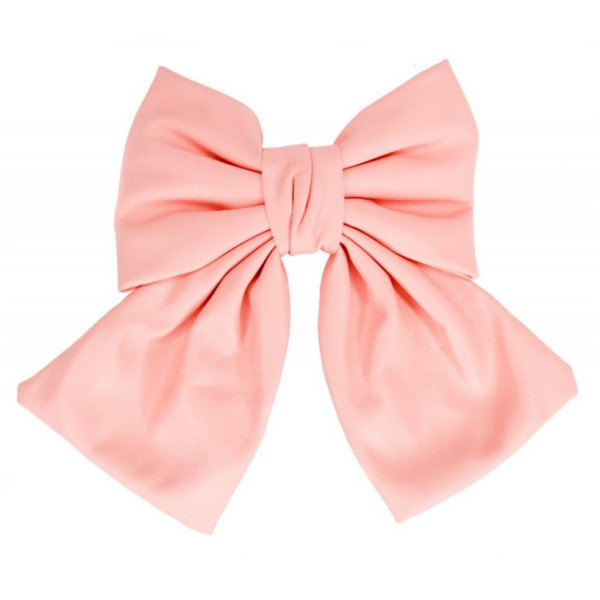 Дитяча зачіпка-бант 0901-191-11 еко-шкіра, рожевий (0901-191-11)
