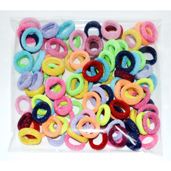 Набір резинок для волосся "Люрекс" 0307-970-1 різнокольорові, 100 штук (0307-970-1)