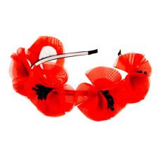 Ободок для волосся з об'ємним червоним маком 0206-761 (0206-761)