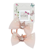 Дитяча резинка для волосся "Корона" T18533(бежевий) (T18533(бежевий))