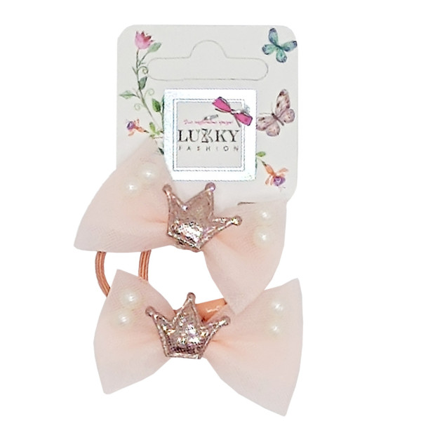 Дитяча резинка для волосся "Корона" T18533(бежевий) (T18533(бежевий))