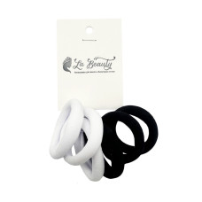 Набір резинок для волосся 0108-424, 6 штук, чорний та білий (0108-424)