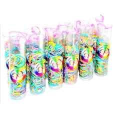 Силіконові резинки для волосся Різнокольорові 0308-587-2 в тубі, 12 шт (0308-587-2)