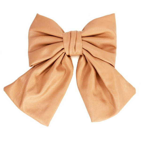 Дитяча зачіпка-бант 0901-191-12 еко-шкіра, карамельний (0901-191-12)