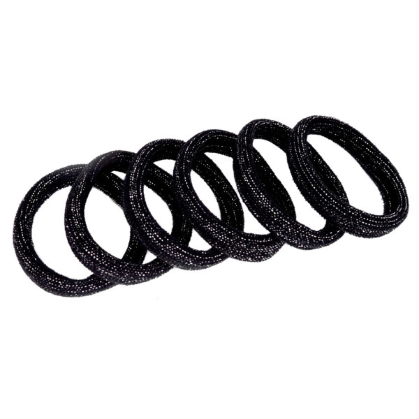 Резинки для волосся Чорна з блиском-2 0307-1113-2, 50 шт (0307-1113-2)