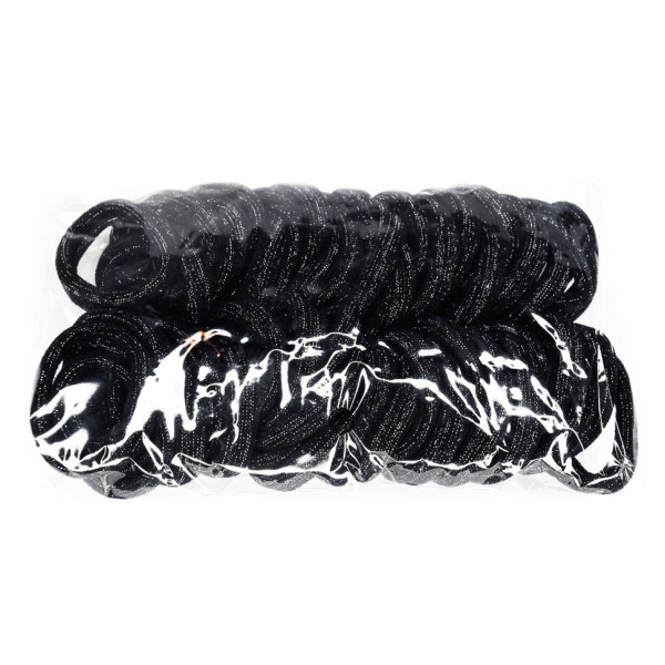 Резинки для волосся Чорна з блиском-2 0307-1113-2, 50 шт (0307-1113-2)