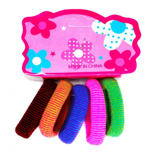 Дитяча резинка для волосся 0301-1126 мікрофібра, різнокольоровий, набір 5 шт (0301-1126)