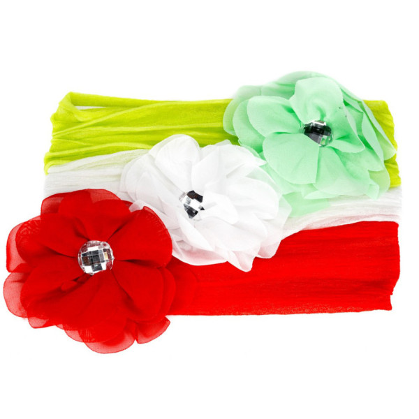 Дитячі пов'язки на голову з квіткою 0107-035-1, 3 штуки (0107-035-1)