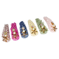 Затискач-хлопушка для волосся "Хутро із зіркою" 1200-194, 6 штук (1200-194)